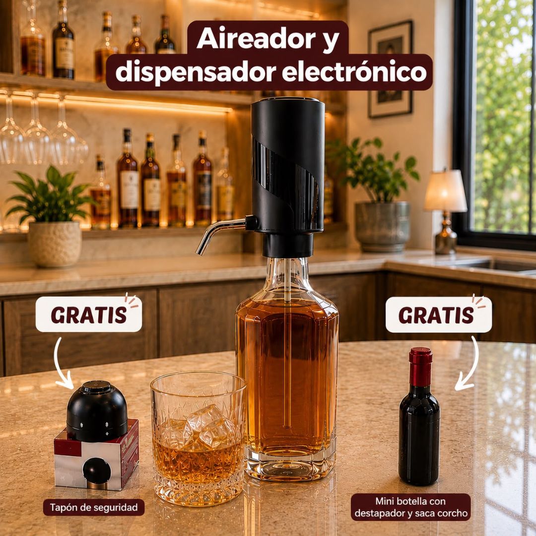 COMBO PREMIUM PARA BEBIDAS – EDICIÓN ESPECIAL 🎁
Llévate GRATIS tapón de seguridad + mini botella con sacacorcho.