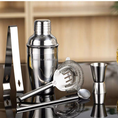 KIT DE COCTELERIA 5 PIEZAS CON ESTUCHE PREMIUM